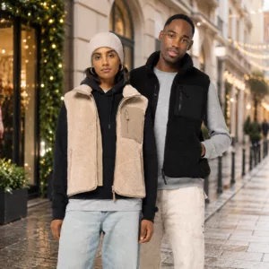 Bodywarmer sherpa unisexe écoresponsable personnalisé
