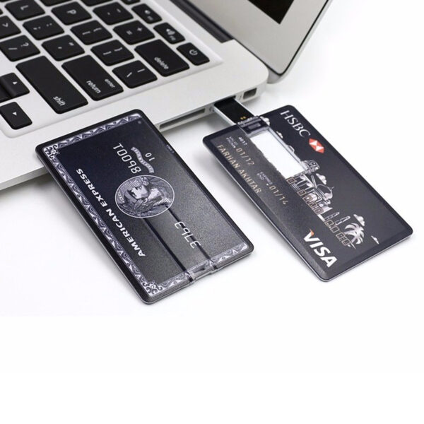 Clé USB Éco en PET recyclé ultra plate et pliable personnalisée – Image 1