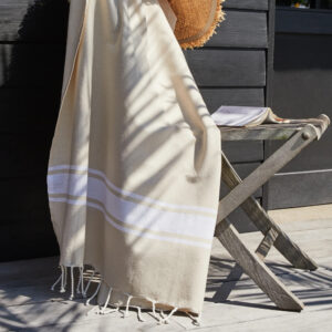 Fouta de plage coton/poly personnalisée - 180 g/m²
