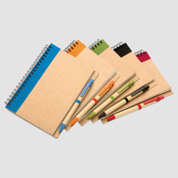 IT3775.jpg Carnet à Spirale Écologique avec Stylo personnalisé – Image 1