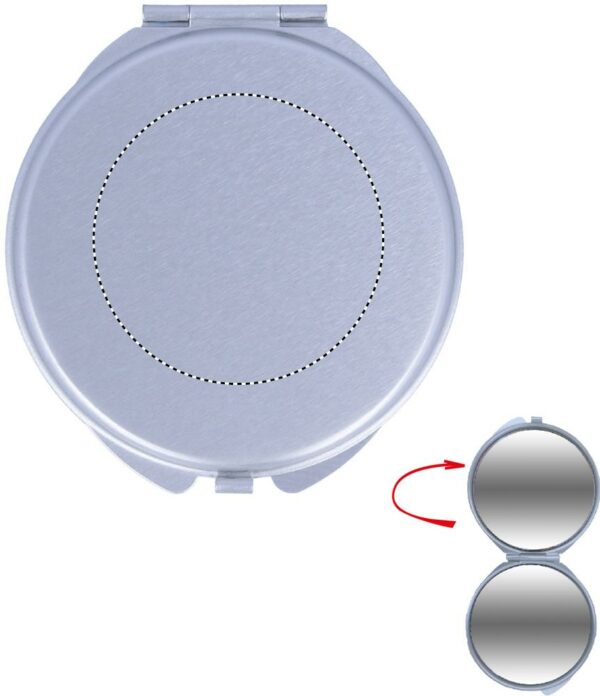 Miroir de poche double en aluminium personnalisé – Image 2