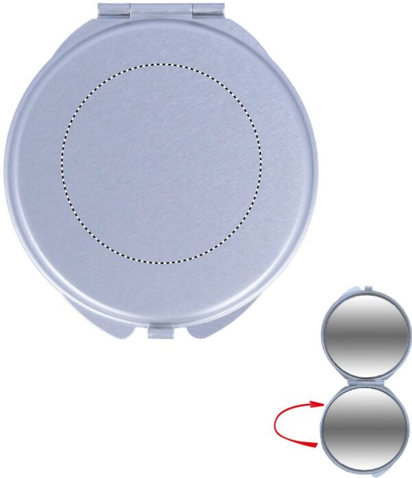 Miroir de poche double en aluminium personnalisé – Image 3