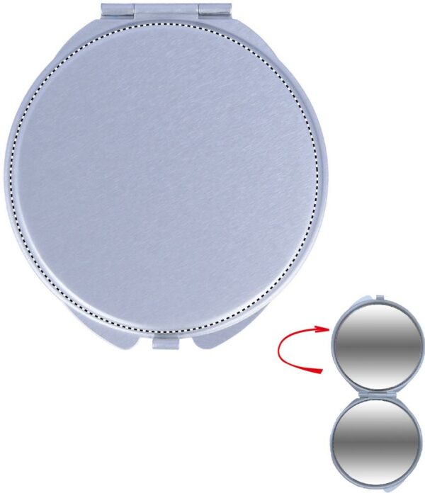 Miroir de poche double en aluminium personnalisé – Image 4