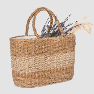 Sac panier en jute et jonc de mer Kimood personnalisé - 21 L