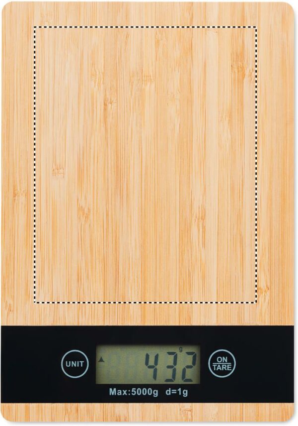 Balance de cuisine numérique en bambou personnalisée - 5 kg max – Image 2