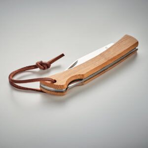 Couteau pliable en bambou personnalisé