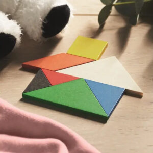 Jeu de Tangram en bois coloré personnalisé