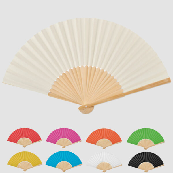 Éventail en Bambou avec Tissu en Papier personnalisé – Image 2