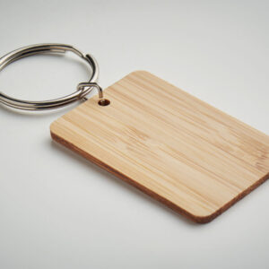 Porte-clés rectangulaire en bambou personnalisé