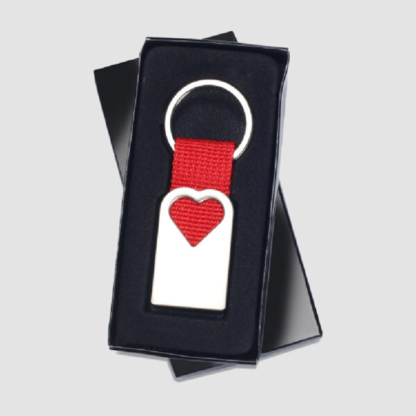 Porte clef coeur en métal personnalisé – Image 1