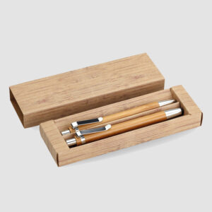 Coffret stylo et crayon en bambou personnalisé