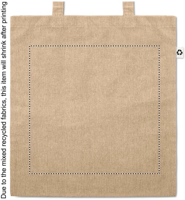 Sac shopping bicolore en coton et polyester recyclés personnalisé - 140 g/m² – Image 3