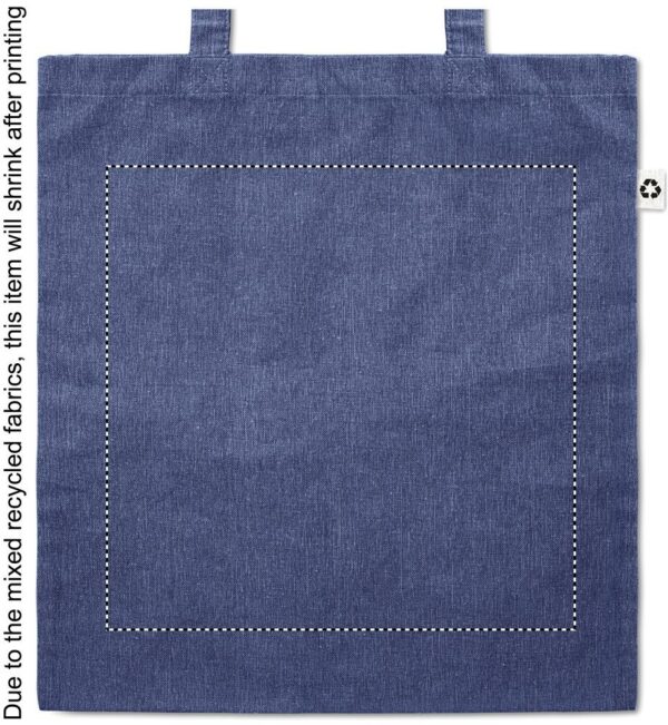 Sac shopping bicolore en coton et polyester recyclés personnalisé - 140 g/m² – Image 4