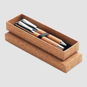 Stylo bille métal boîte liège personnalisé