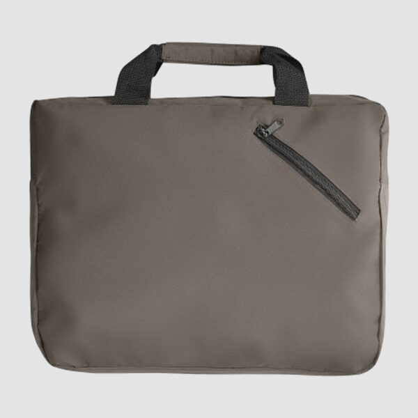 SAF1201.jpg Sacoche écologique avec poche zippée personnalisée - Microfaille sans PVC – Image 1