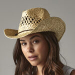 Chapeau de Cowboy en Paille Naturelle personnalisé