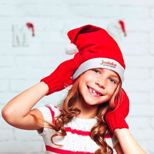 Chapeau de Noël traditionnel avec pompon blanc personnalisé