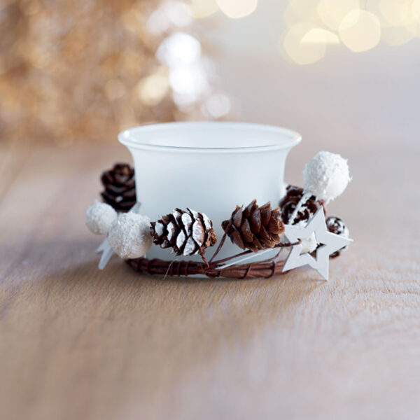 Bougeoir en verre décoré personnalisé – Image 1
