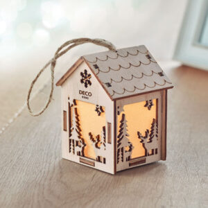 Maison lumineuse de Noël en MDF personnalisée