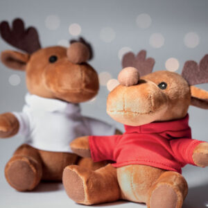 Renne en peluche au toucher doux avec pull à capuche amovible personnalisé