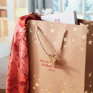 Sac cadeau saisonnier en papier kraft personnalisé