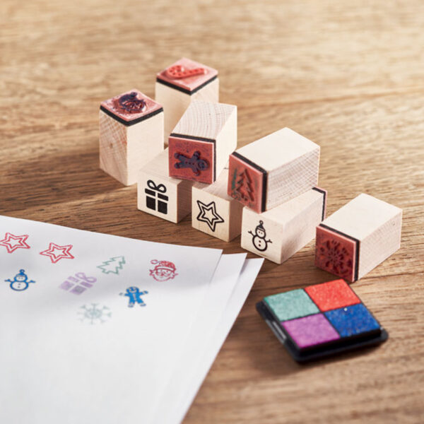 cx1512.jpg Lot de 8 tampons de Noël en bois personnalisés – Image 1