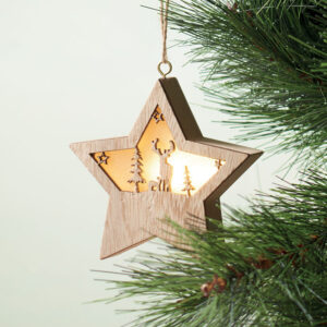 Étoile décorée en MDF avec lumière LED personnalisée