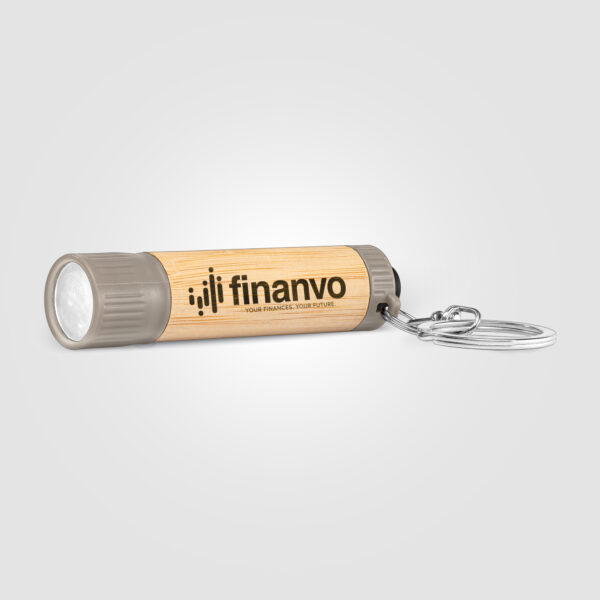 Porte-clés Lampe Torche LED en Bambou personnalisé – Image 5