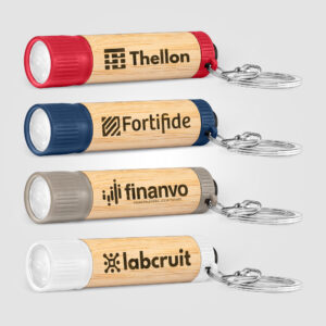 Porte-clés Lampe Torche LED en Bambou personnalisé