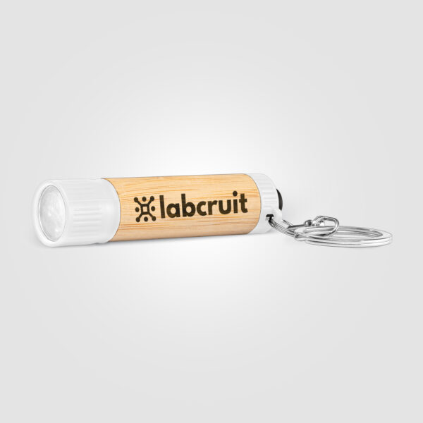 Porte-clés Lampe Torche LED en Bambou personnalisé – Image 3