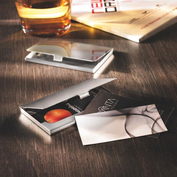 Étui pour Cartes de Visite en Métal Mat personnalisé – Image 1