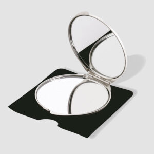 Miroir de poche double en aluminium personnalisé
