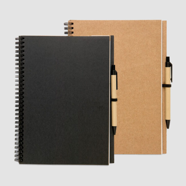 kc7013.jpg Carnet à Spirale Recyclé avec Stylo personnalisé – Image 1