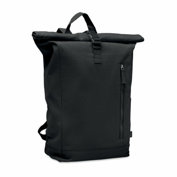 Sac à dos enroulable en coton et polyester recyclés personnalisé – Image 2