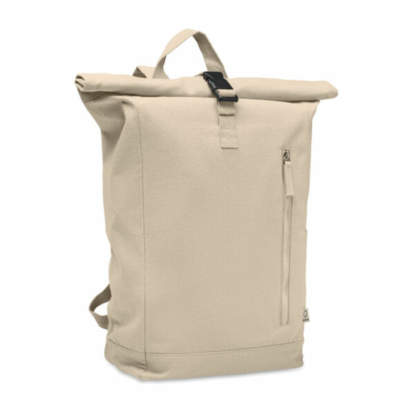 Sac à dos enroulable en coton et polyester recyclés personnalisé – Image 3