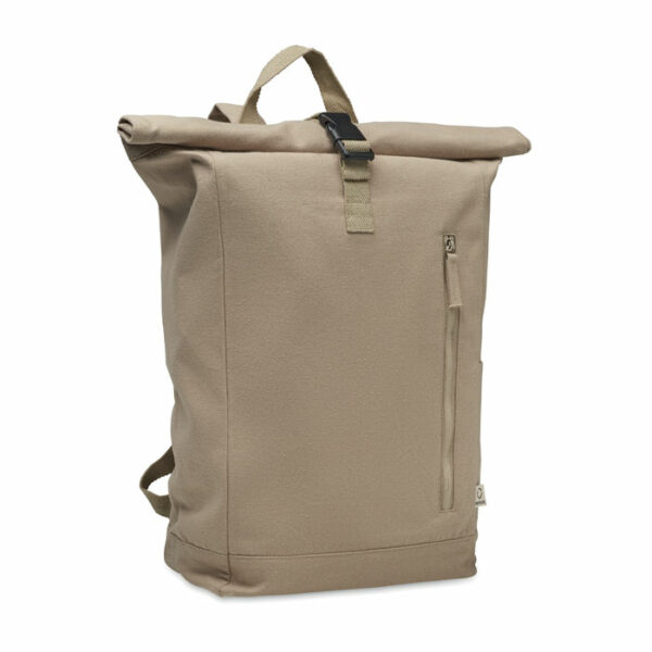 Sac à dos enroulable en coton et polyester recyclés personnalisé – Image 4