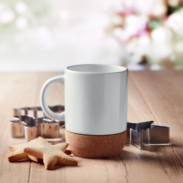 mo6323.jpg Tasse en Céramique avec Base en Liège personnalisée - 300 ml – Image 1