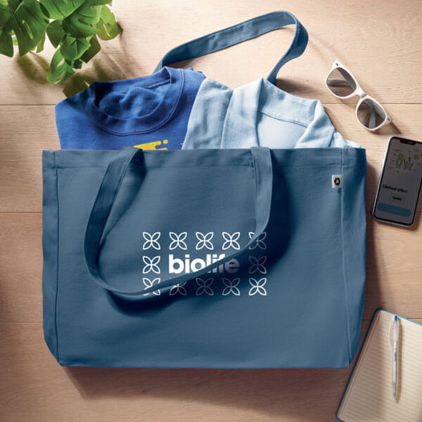 mo6380.jpg Sac shopping ou de plage en toile recyclée personnalisé - 280 g/m² – Image 1