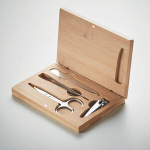 Set Manucure 4 pièces en Bambou personnalisé