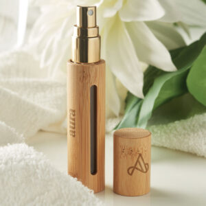 Mini flacon vaporisateur rechargeable en bambou personnalisé - 10 ml