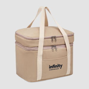 Sac isotherme bicolore en toile lavée personnalisé