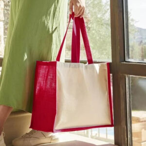 Sac shopping en jute laminé personnalisé
