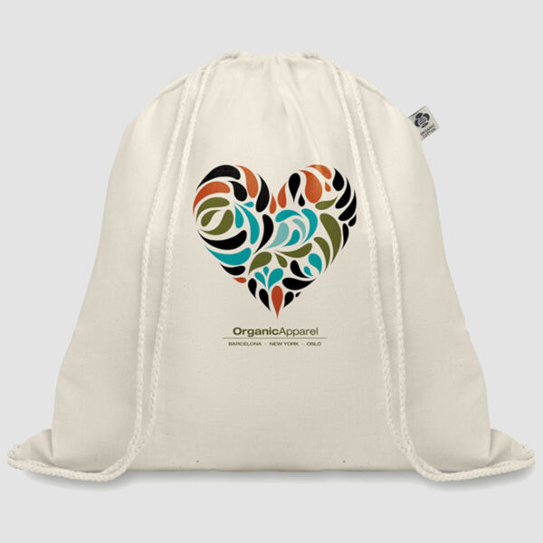 Sac à cordon en coton organique personnalisé - 105 g/m² – Image 1