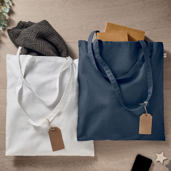 mo9268.jpg Sac shopping en coton avec anses longues personnalisé - 140gr/m² – Image 1