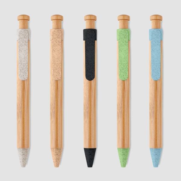 mo9481.jpg Stylo personnalisé en bambou & paille de blé – Image 1