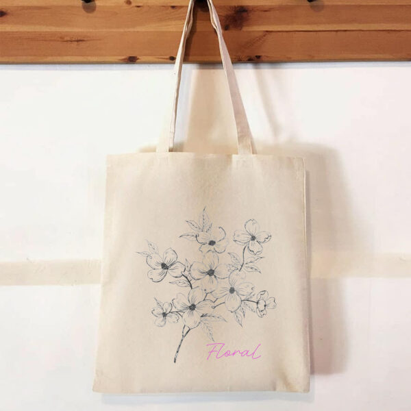 Sac shopping en coton à anses longues personnalisé - 180gr/m² – Image 1