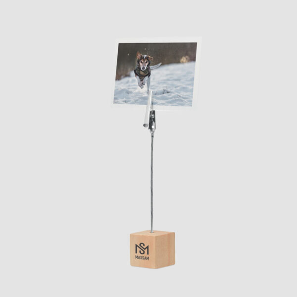 Clip Photo / Mémo avec Support en Bois de Pin personnalisé – Image 1