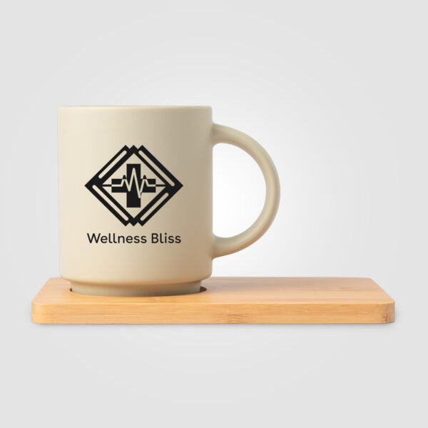 Café Duo - Ensemble tasse céramique et planche bambou personnalisé - 325 ml – Image 5
