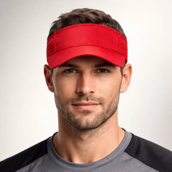 Visière en polyester respirante avec fermeture velcro ajustable – Image 1